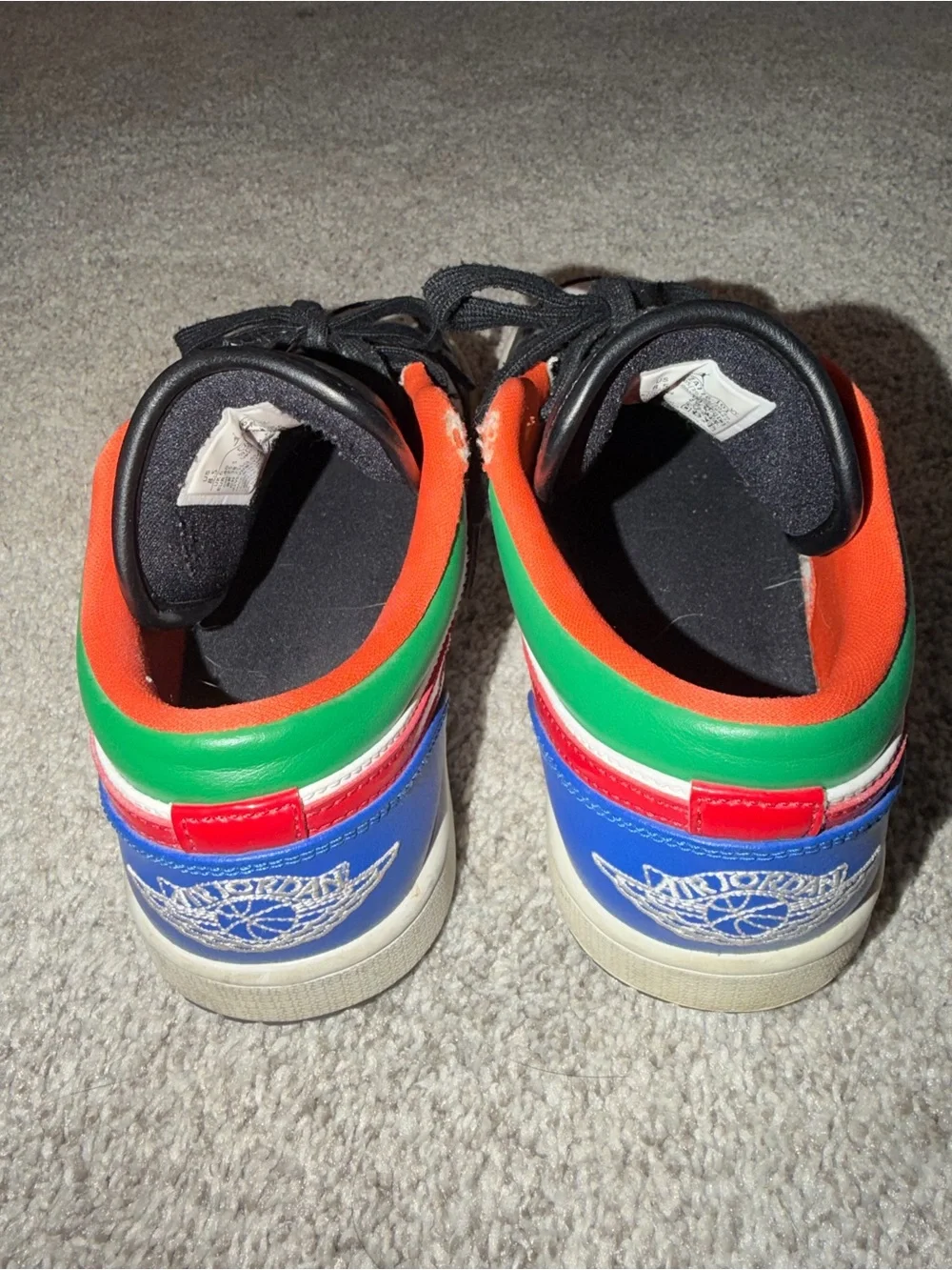 Jordan Black White Orange Low-Top Sneakers